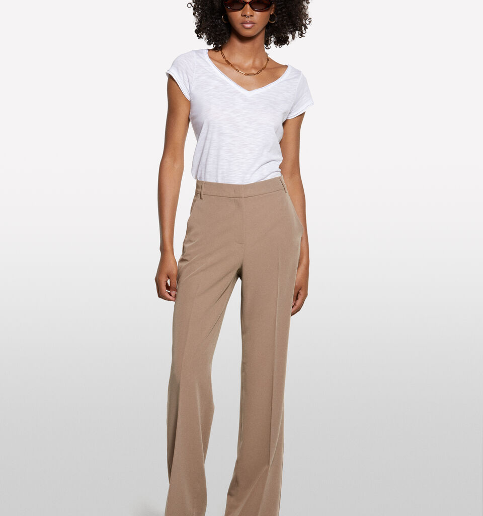 White V-neck t-shirt - women's short sleeve t-shirts - White | Sisley image number 1
